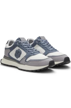 Sneakers mit Veloursleder-Details und Double-B-Monogramm