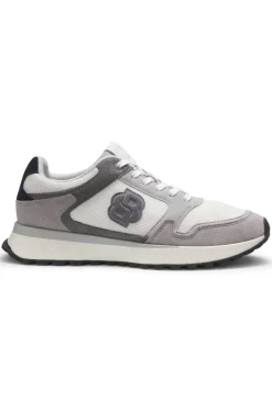 Sneakers mit Veloursleder-Details und Double-B-Monogramm