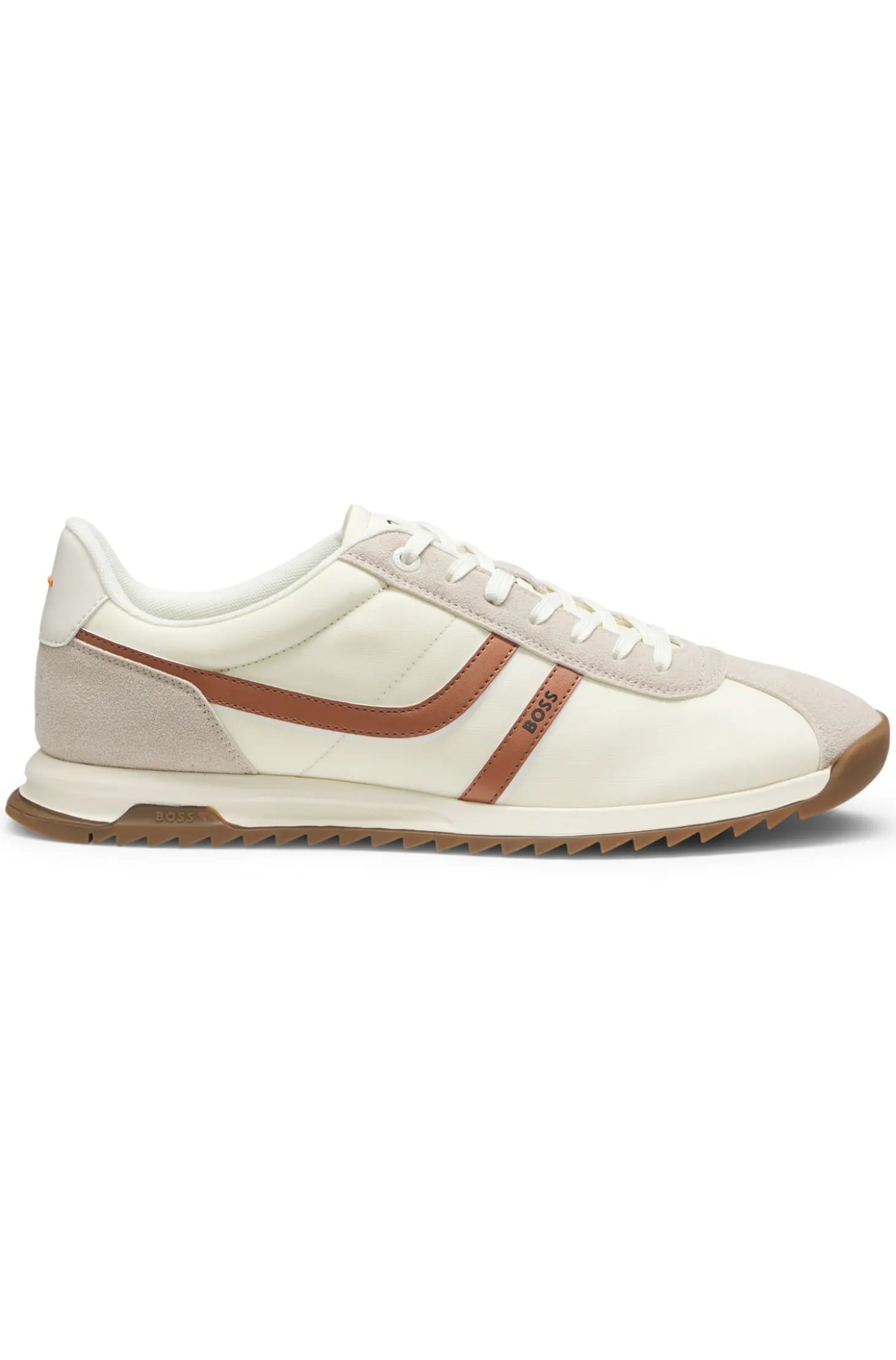 Sneakers mit Veloursleder-Imitat-Details und Logo