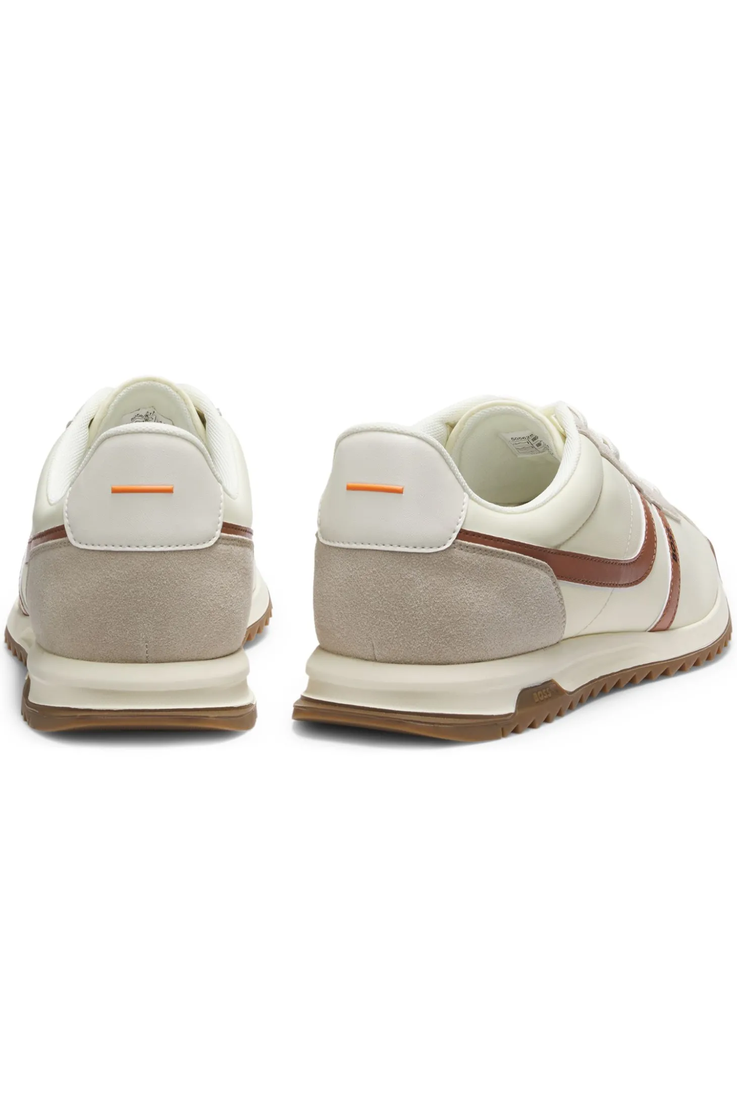 Sneakers mit Veloursleder-Imitat-Details und Logo