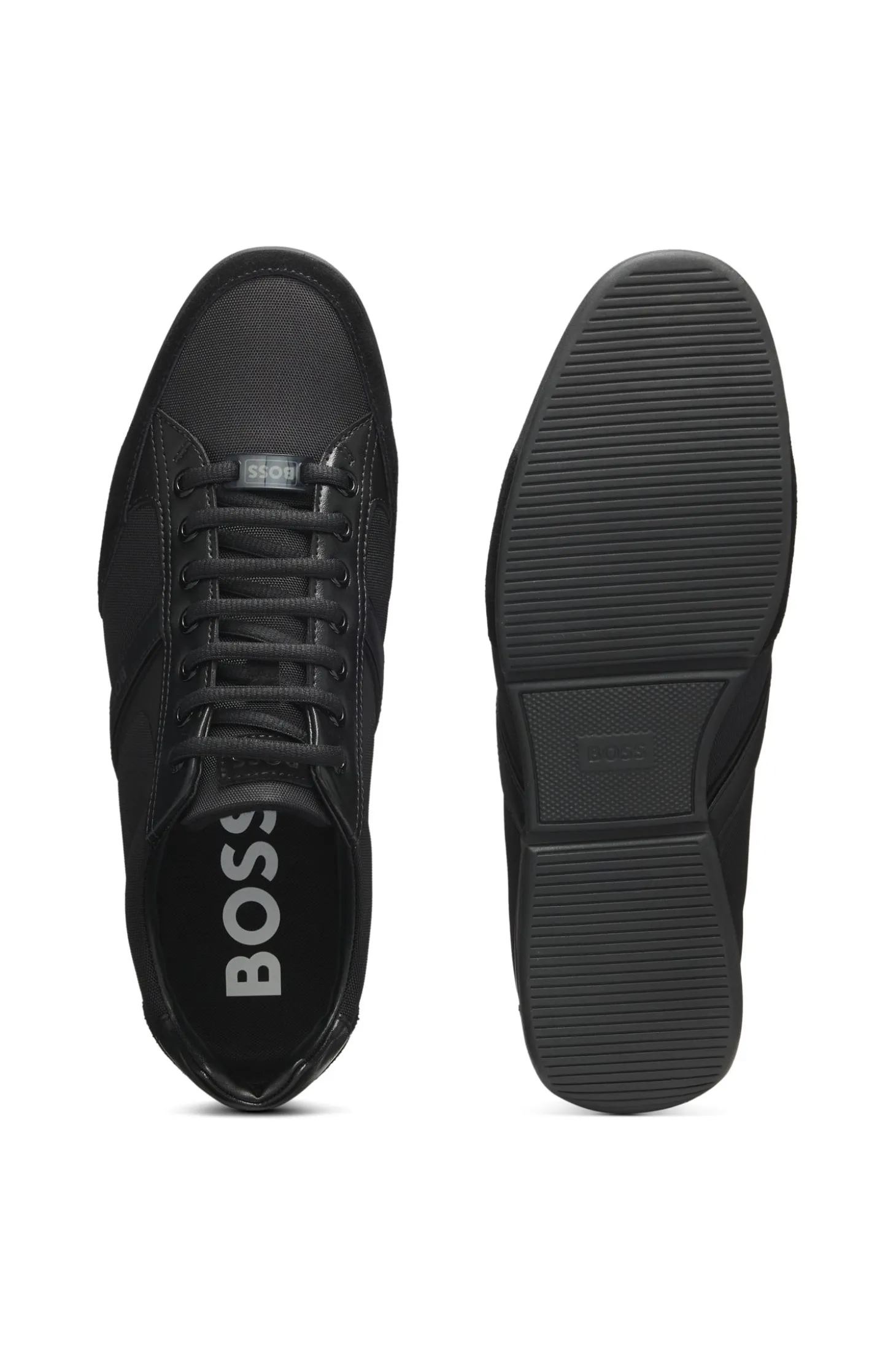 Sneakers mit Veloursleder und Kunstleder