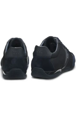 Sneakers mit Veloursleder und Kunstleder