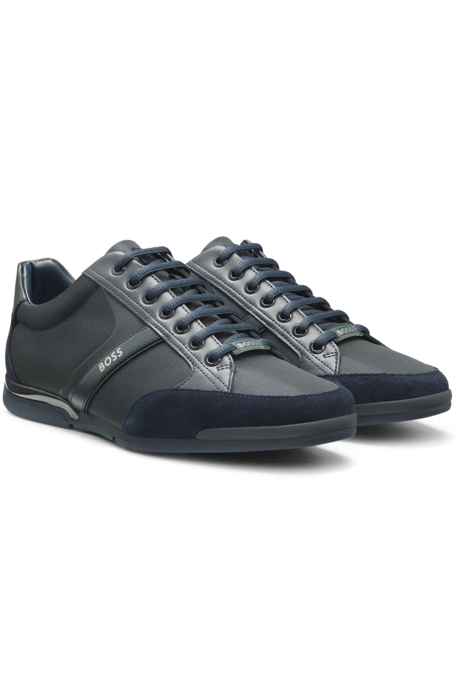 Sneakers mit Veloursleder und Kunstleder