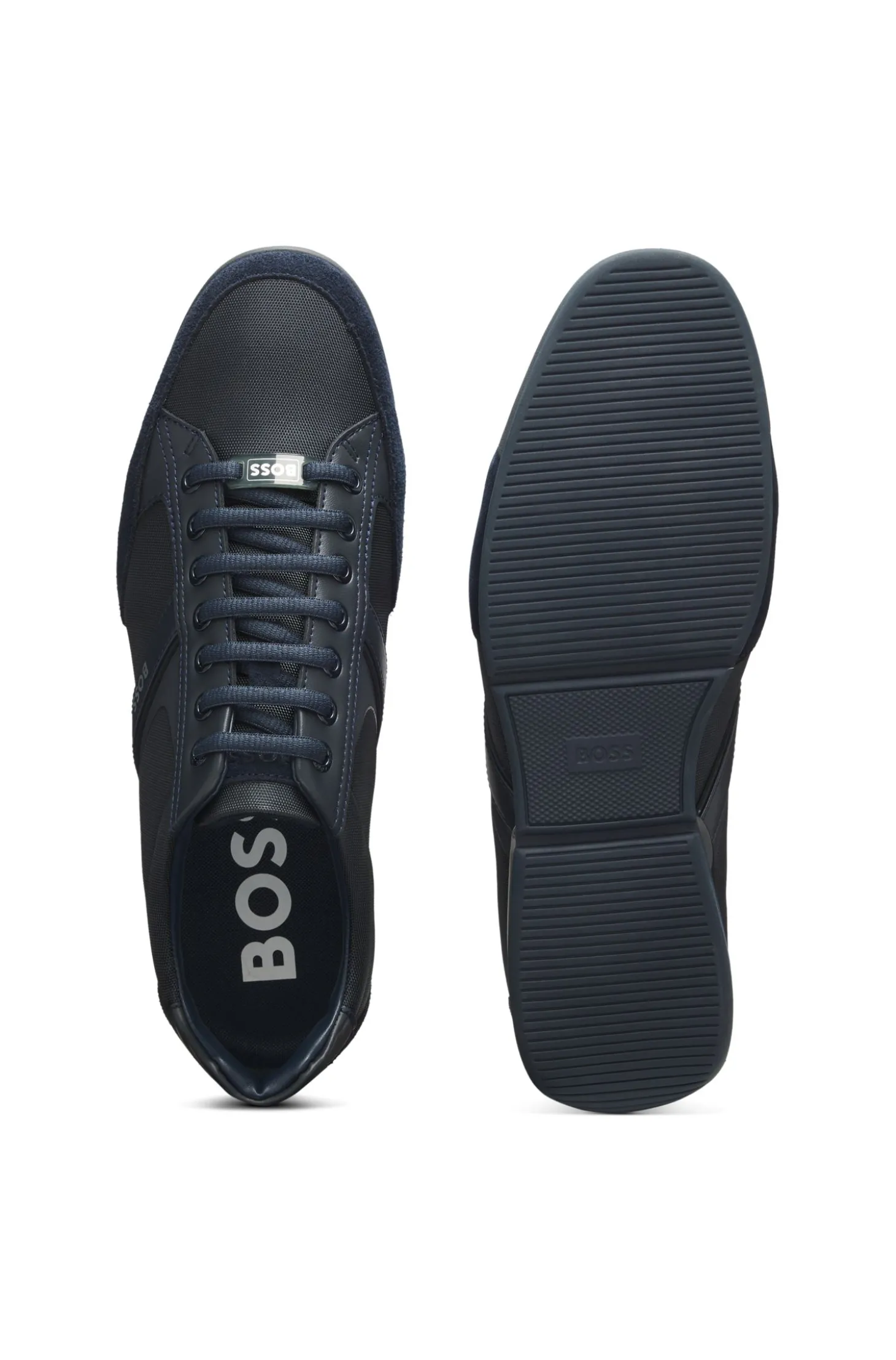 Sneakers mit Veloursleder und Kunstleder