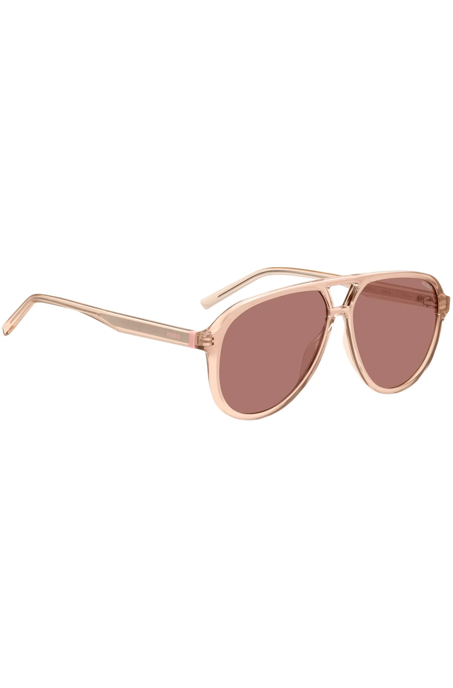 Sonnenbrille aus Acetat in Rosa mit Doppelsteg