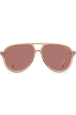 Sonnenbrille aus Acetat in Rosa mit Doppelsteg
