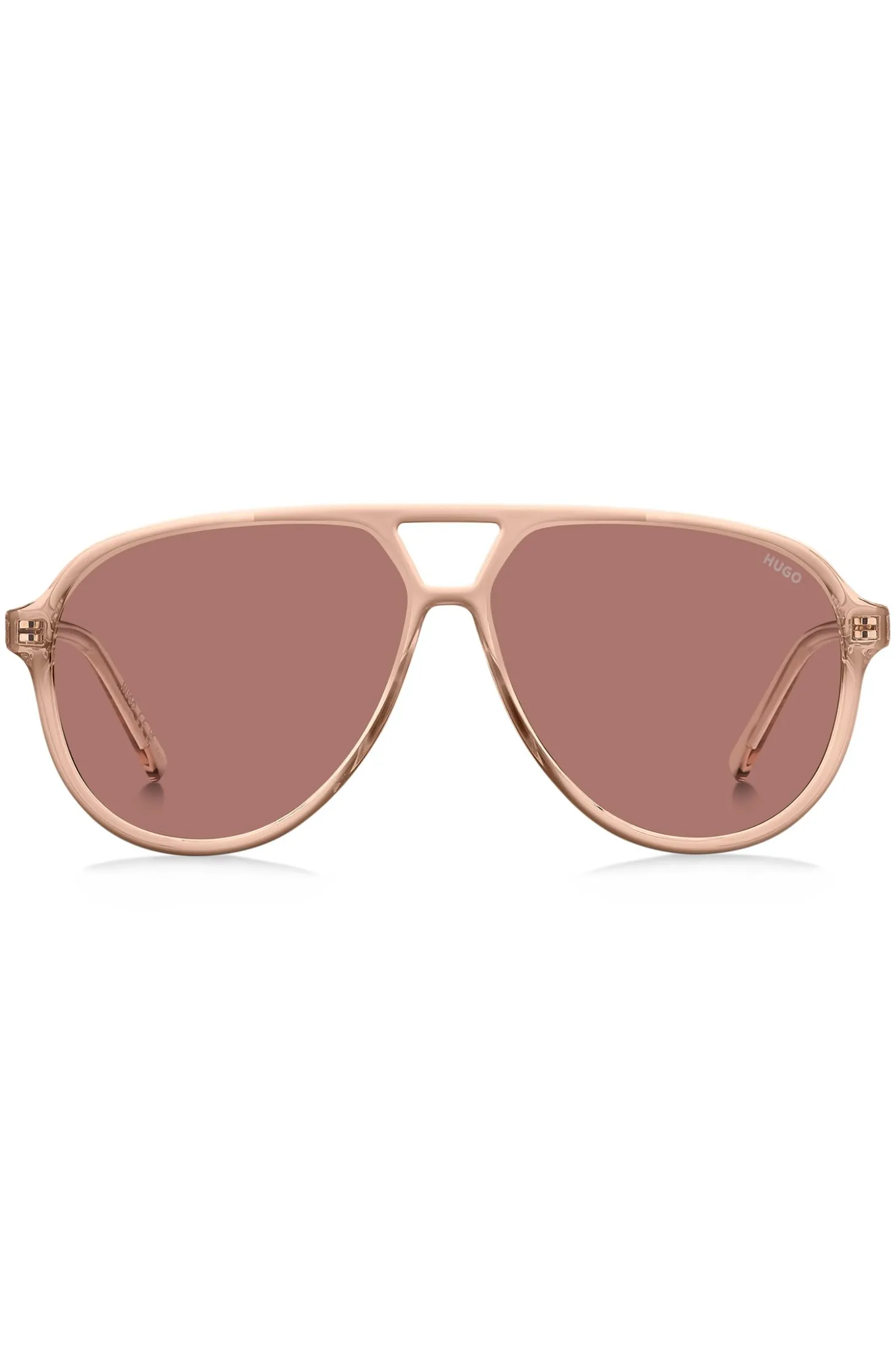 Sonnenbrille aus Acetat in Rosa mit Doppelsteg