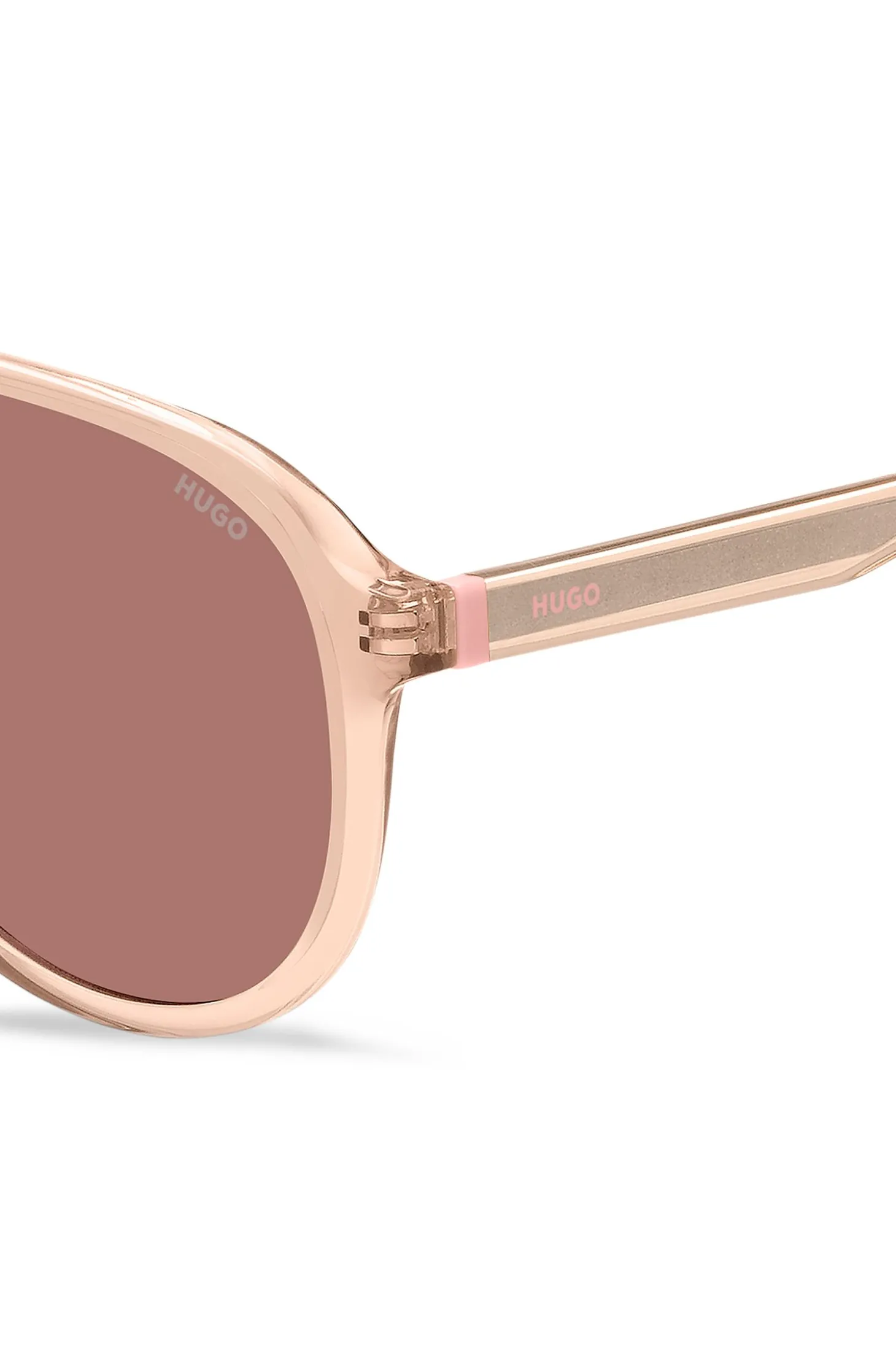 Sonnenbrille aus Acetat in Rosa mit Doppelsteg