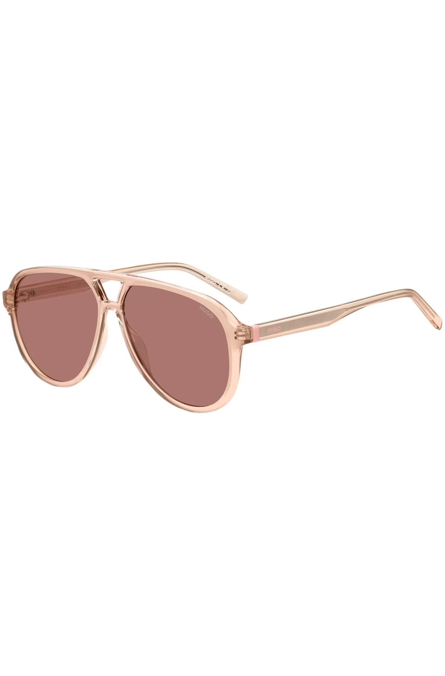 Sonnenbrille aus Acetat in Rosa mit Doppelsteg