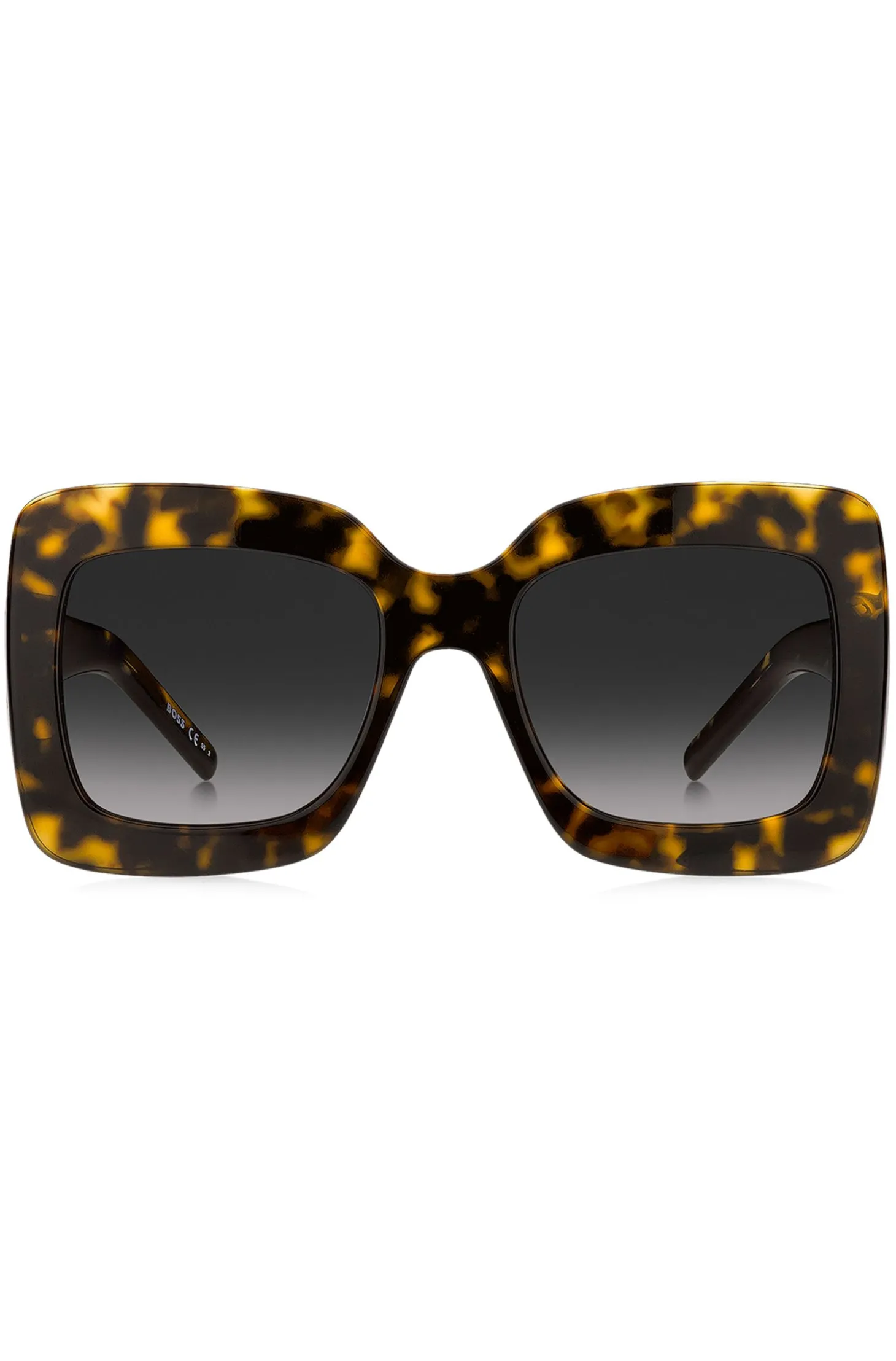 Sonnenbrille aus Acetat mit Havanna-Muster und charakteristischen Metalldetails