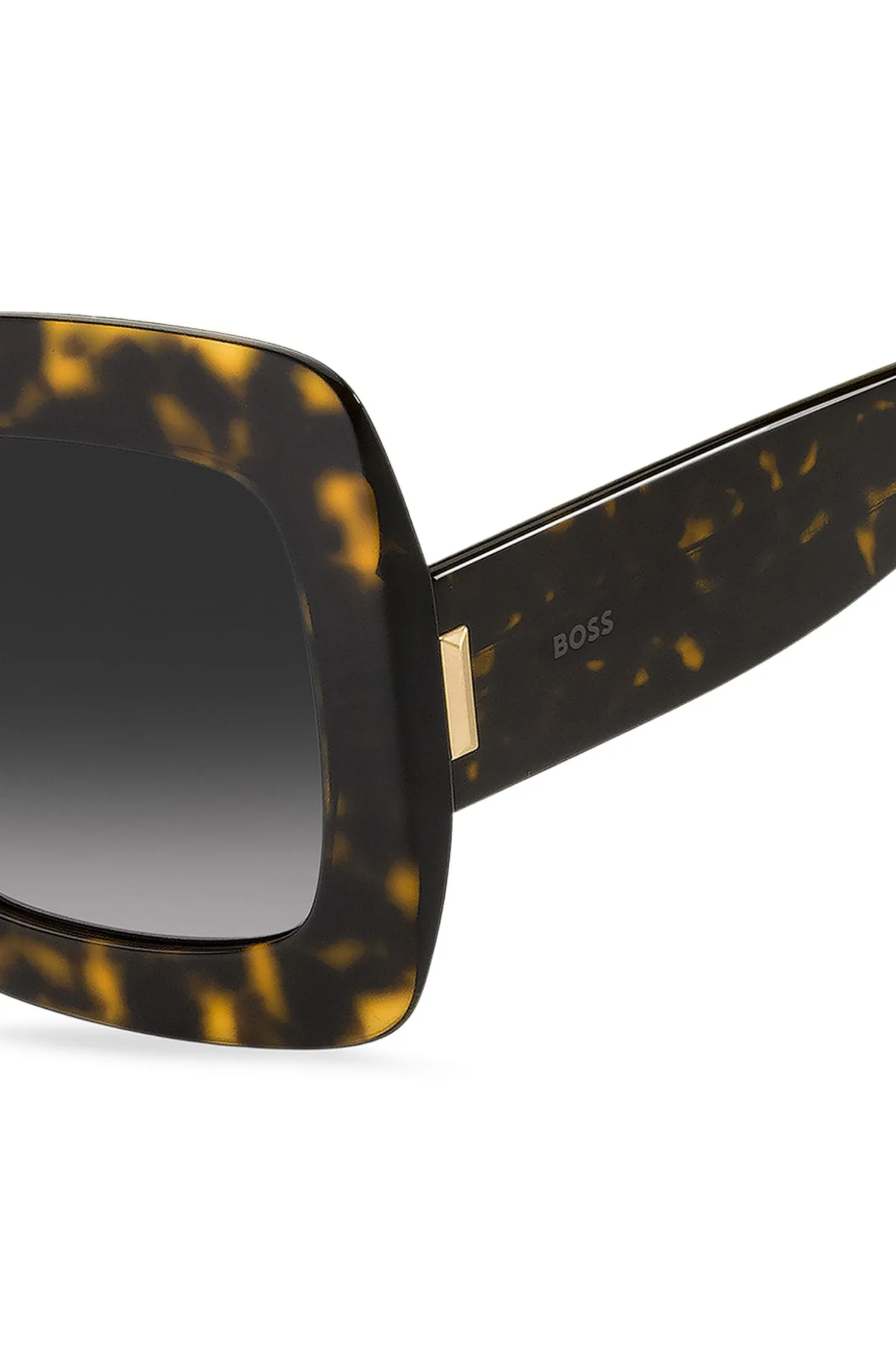 Sonnenbrille aus Acetat mit Havanna-Muster und charakteristischen Metalldetails