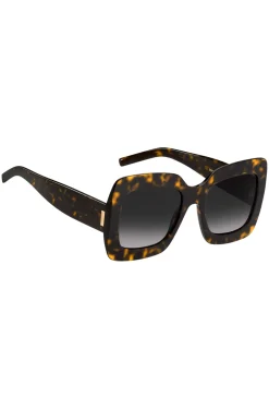 Sonnenbrille aus Acetat mit Havanna-Muster und charakteristischen Metalldetails