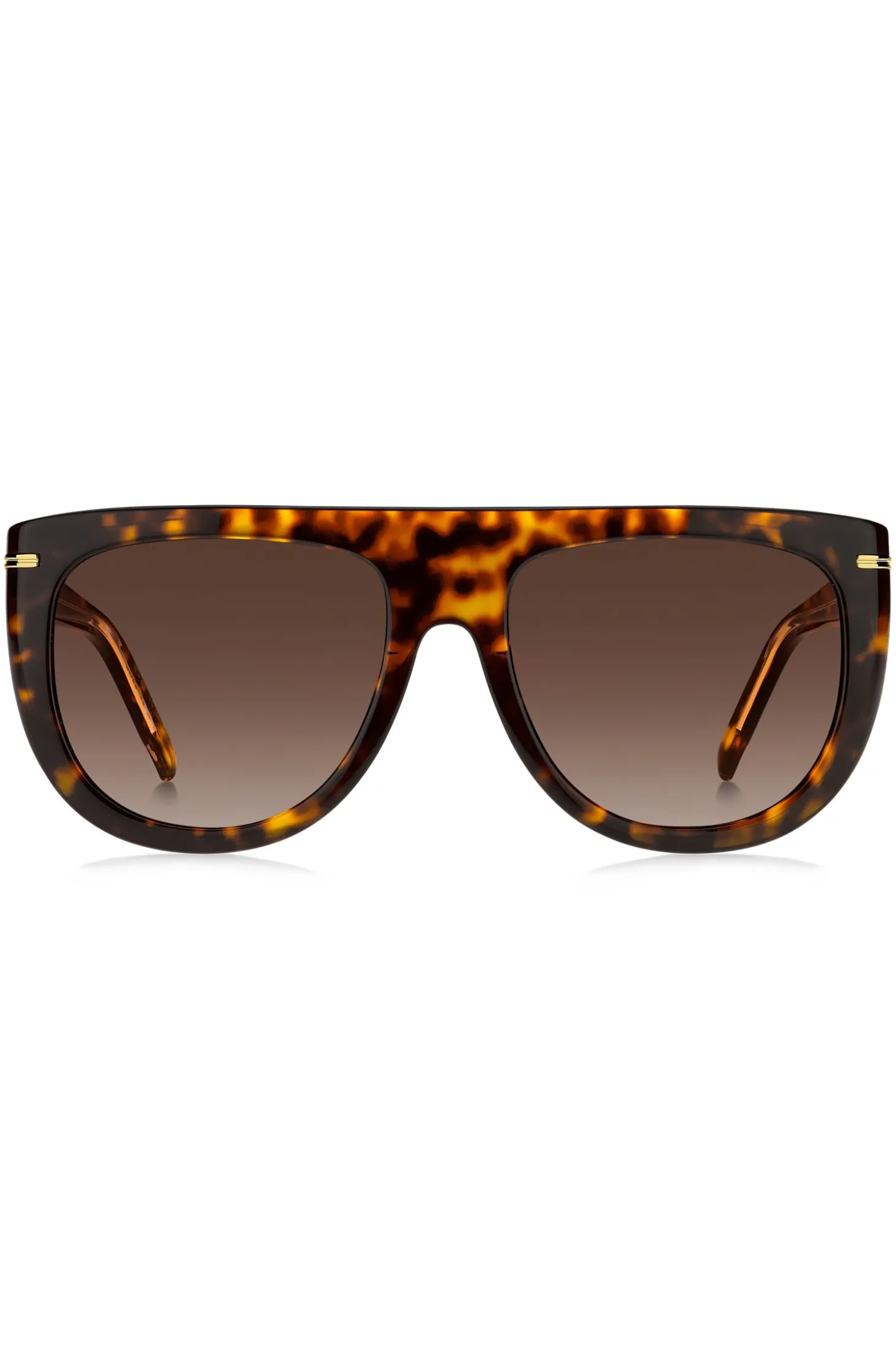 Sonnenbrille aus Acetat mit Havanna-Muster und goldfarbenen Metalldetails