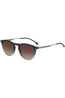Sonnenbrille aus blauem Acetat mit Farbverlauf