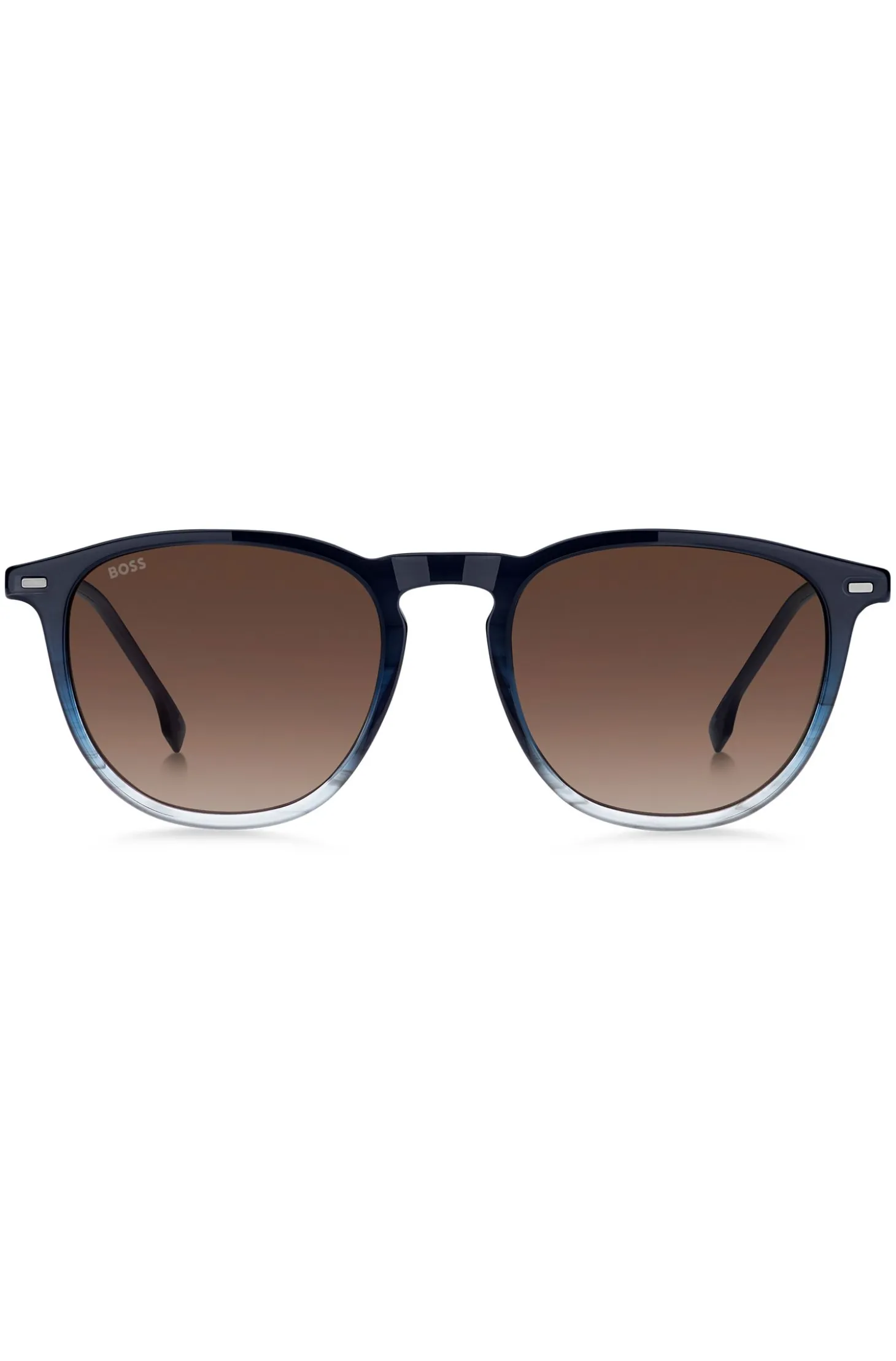 Sonnenbrille aus blauem Acetat mit Farbverlauf