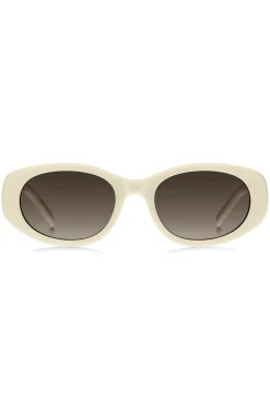 Sonnenbrille aus cremefarbenem Acetat mit Double-B-Monogramm