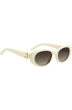 Sonnenbrille aus cremefarbenem Acetat mit Double-B-Monogramm