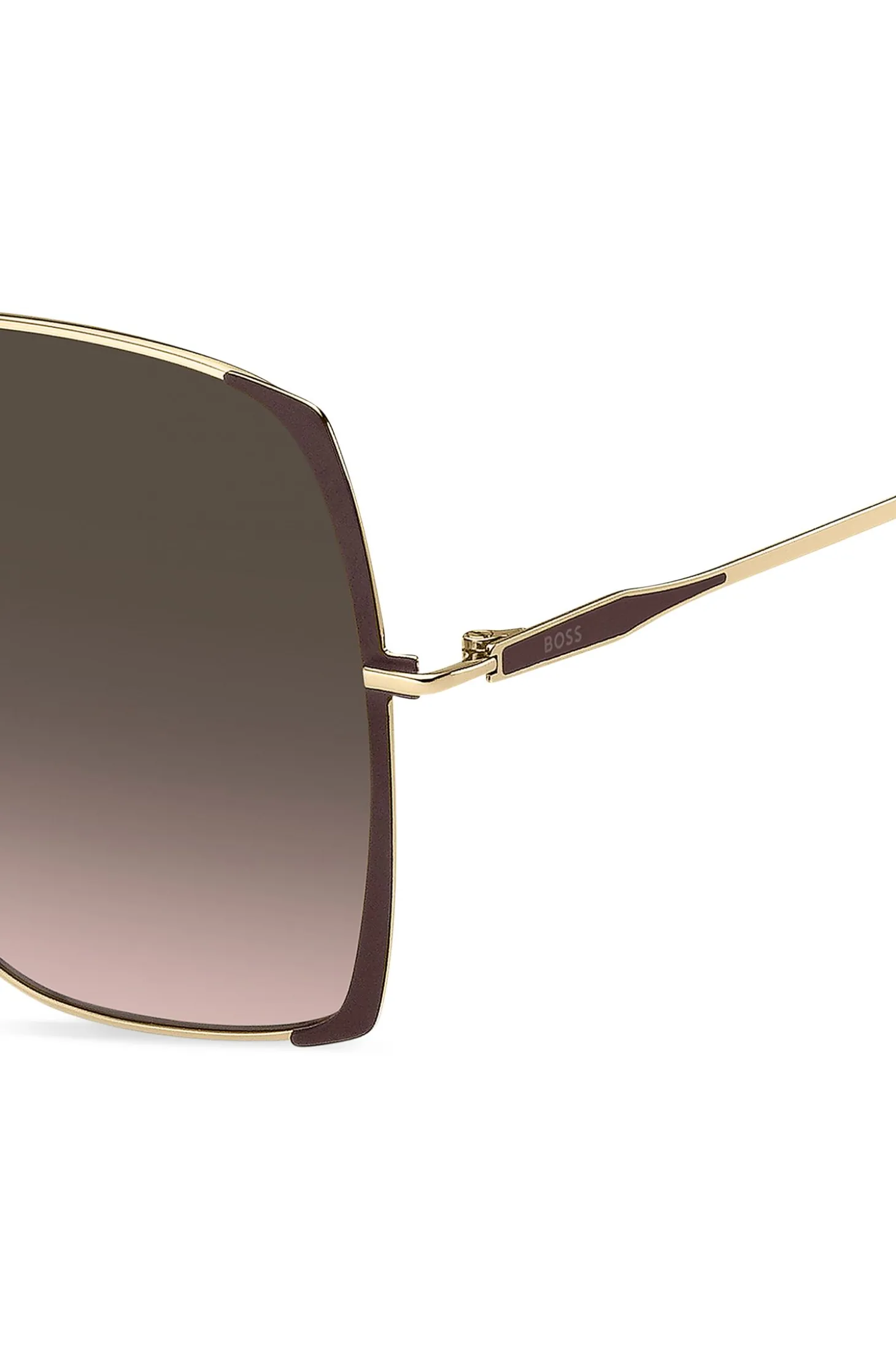 Sonnenbrille aus Edelstahl in Braun- und Goldtönen