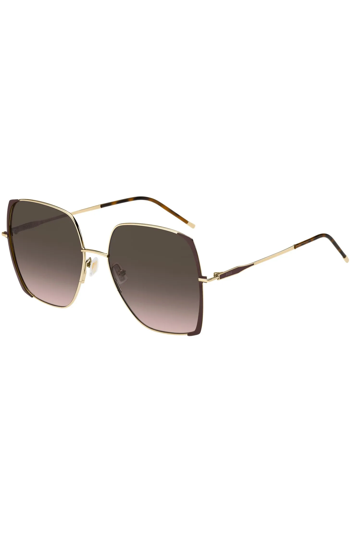 Sonnenbrille aus Edelstahl in Braun- und Goldtönen
