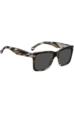 Sonnenbrille aus gemustertem Acetat mit silberfarbenen Details