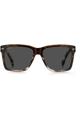 Sonnenbrille aus gemustertem Acetat mit silberfarbenen Details