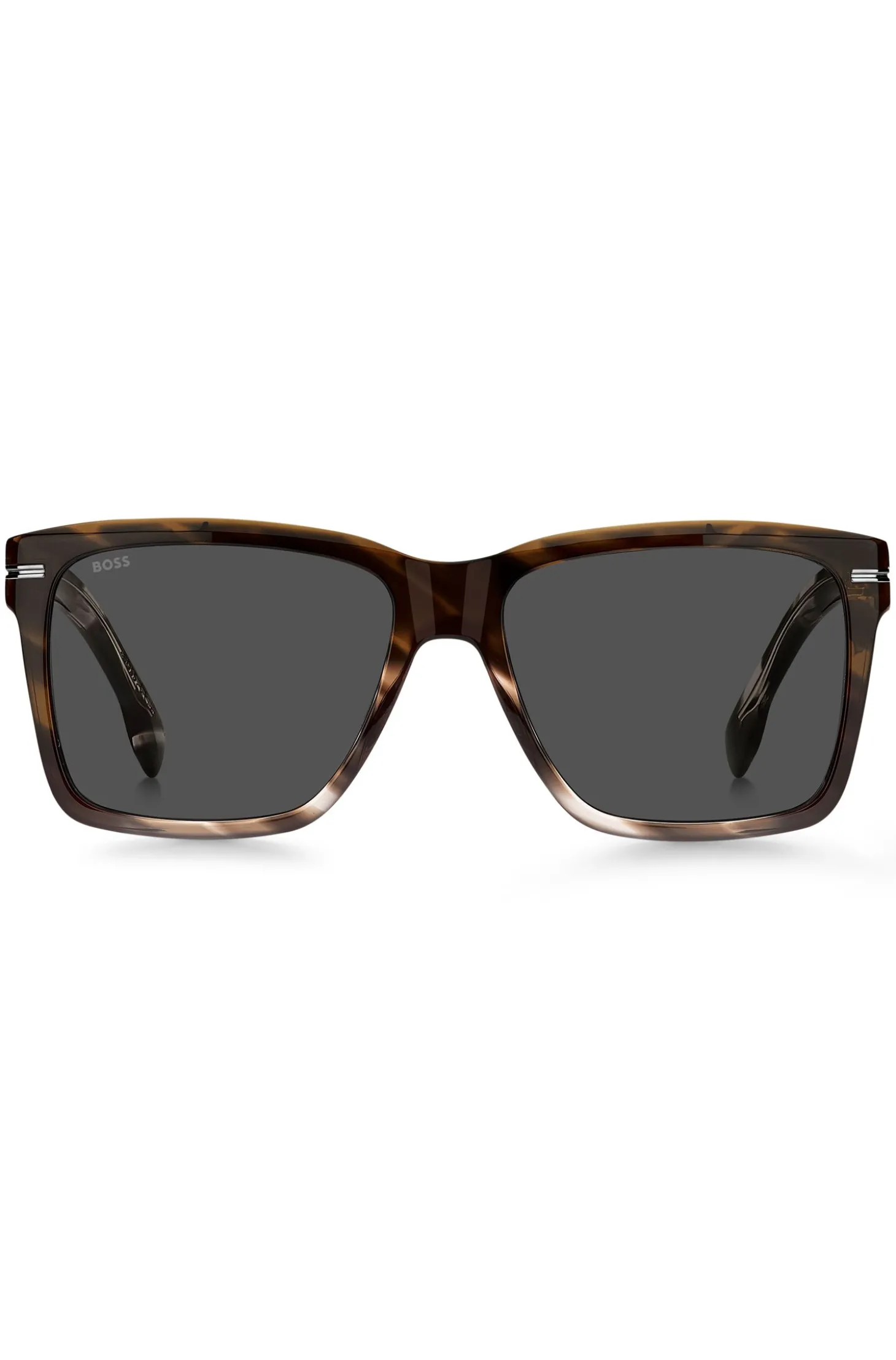 Sonnenbrille aus gemustertem Acetat mit silberfarbenen Details