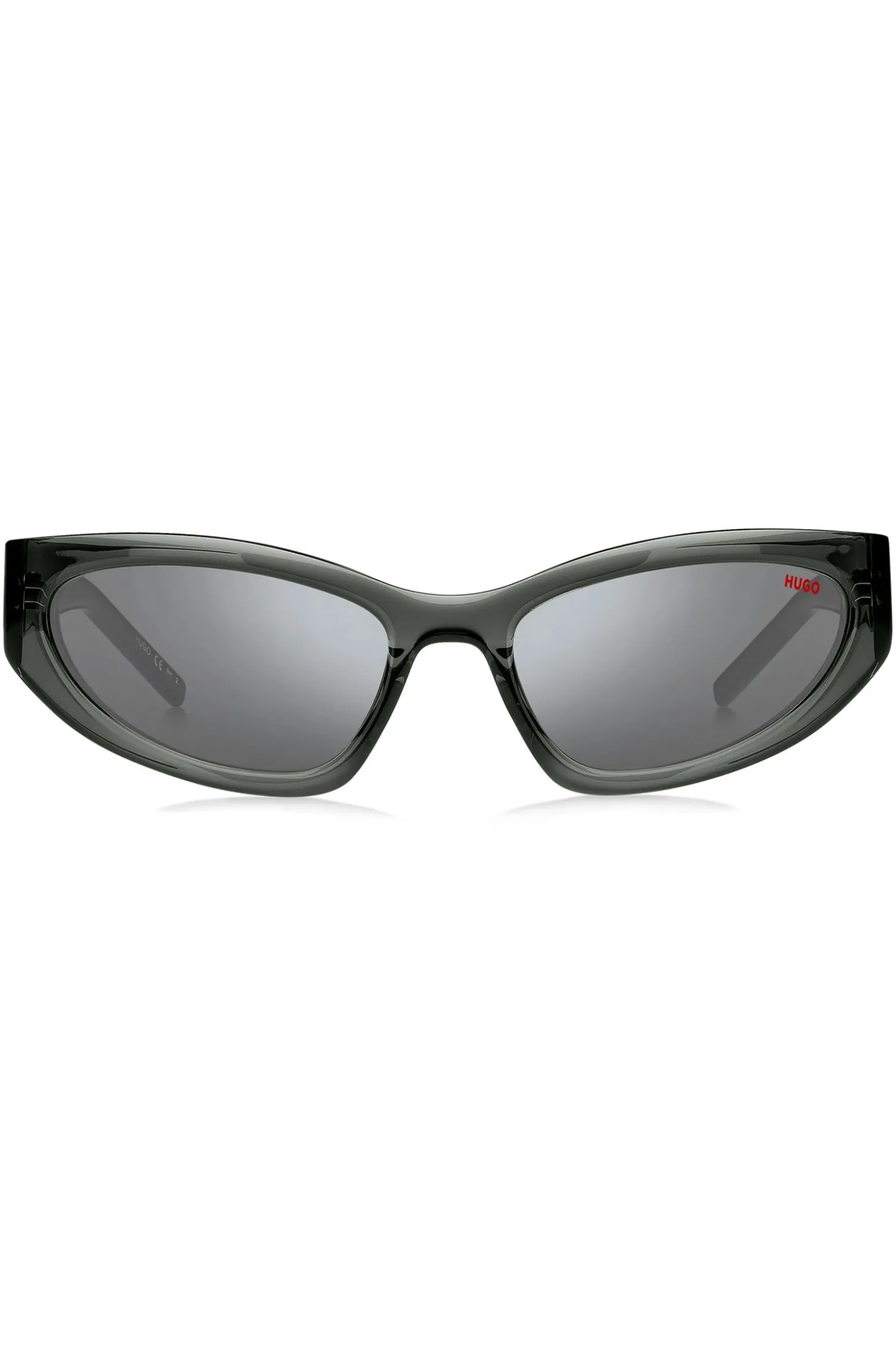 Sonnenbrille aus grauem Acetat mit 3D-Monogrammen