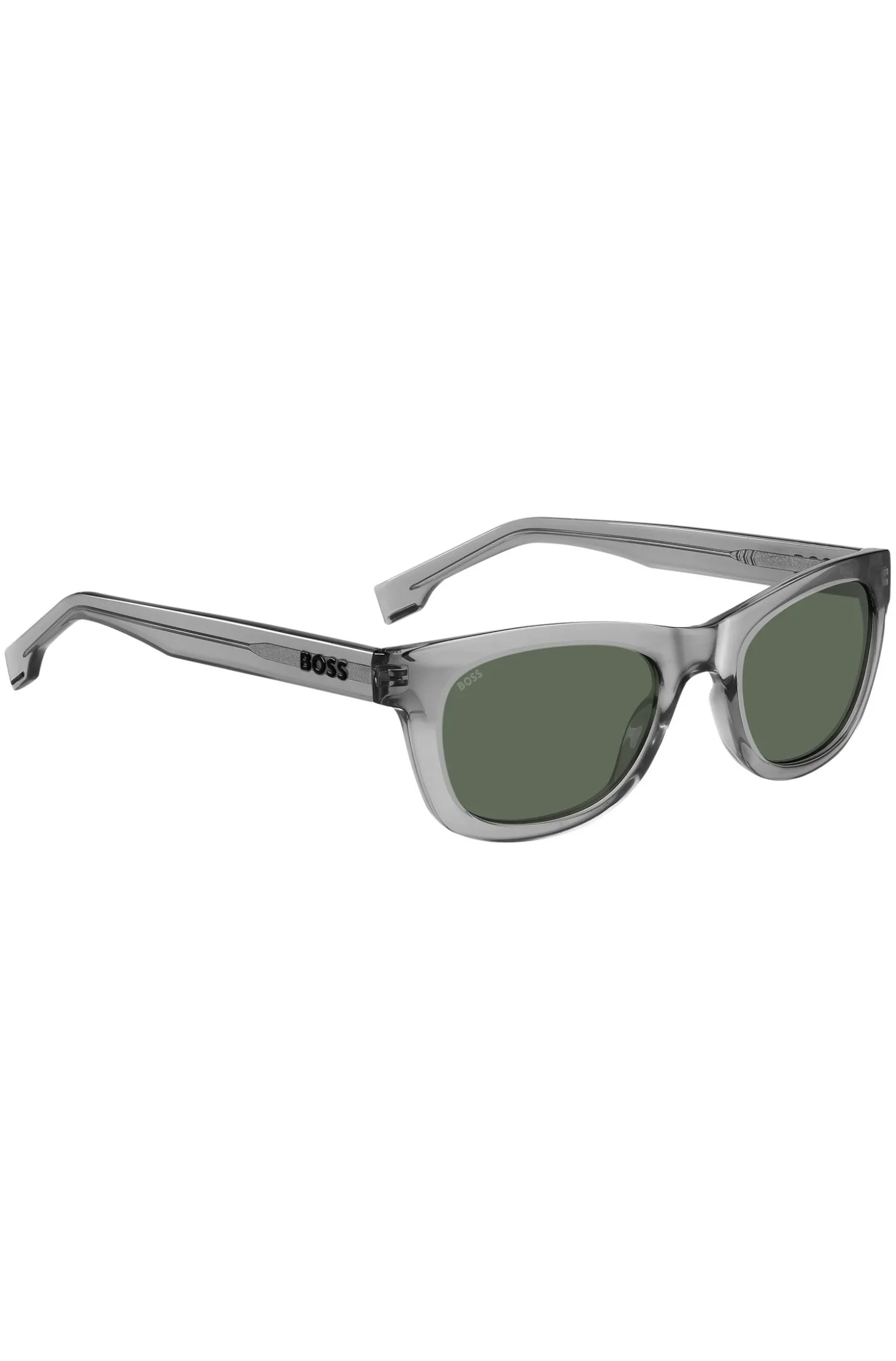 Sonnenbrille aus grauem Acetat mit 3D-Logo