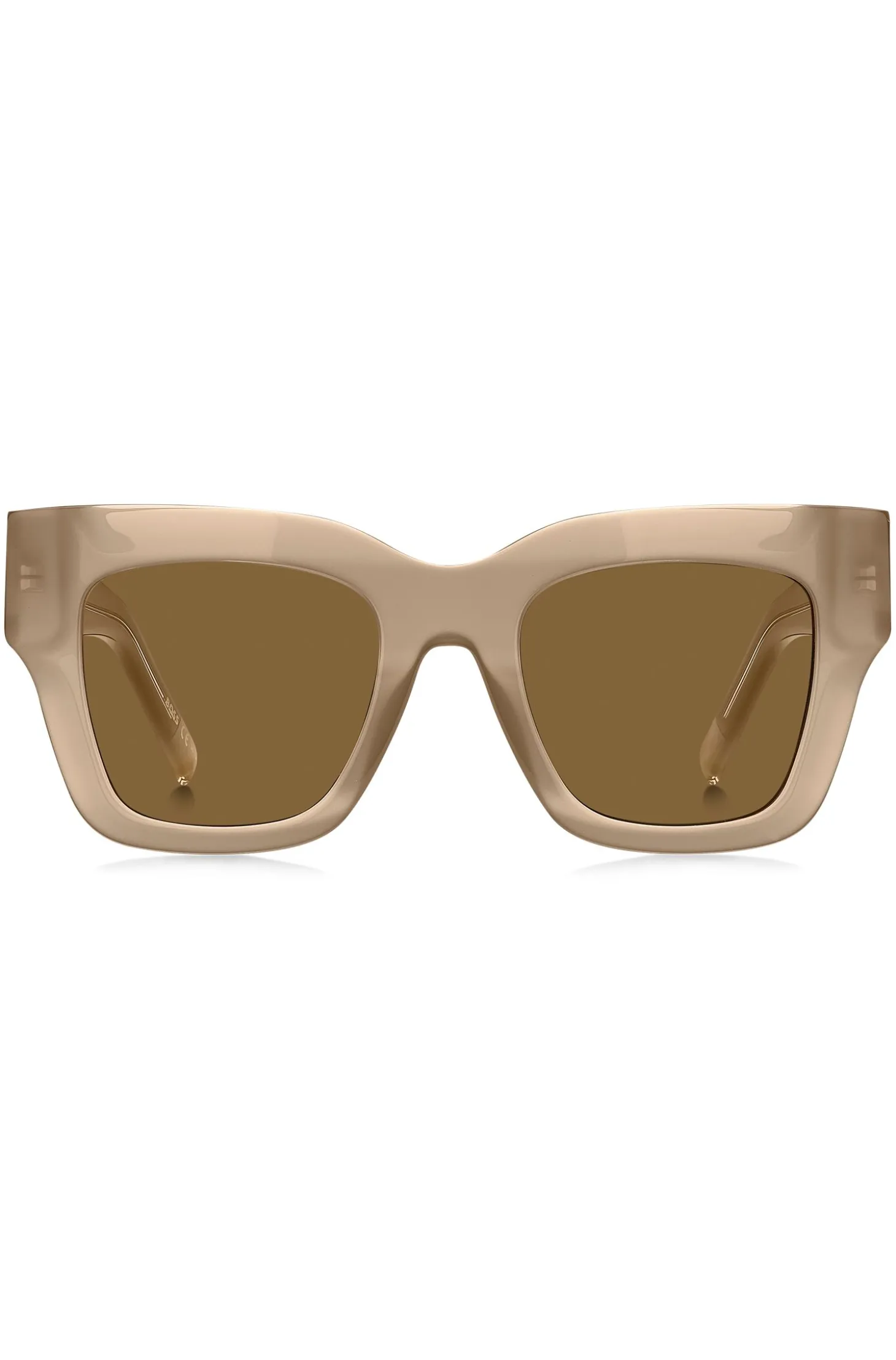 Sonnenbrille aus opalfarbenem Bio-Acetat mit charakteristischen Metalldetails