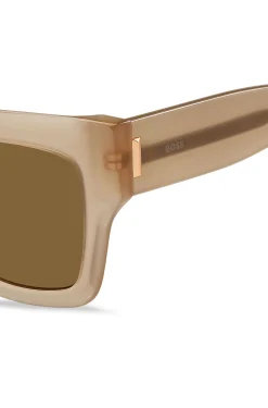 Sonnenbrille aus opalfarbenem Bio-Acetat mit charakteristischen Metalldetails