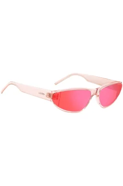 Sonnenbrille aus rosafarbenem Acetat mit tonalen Gläsern