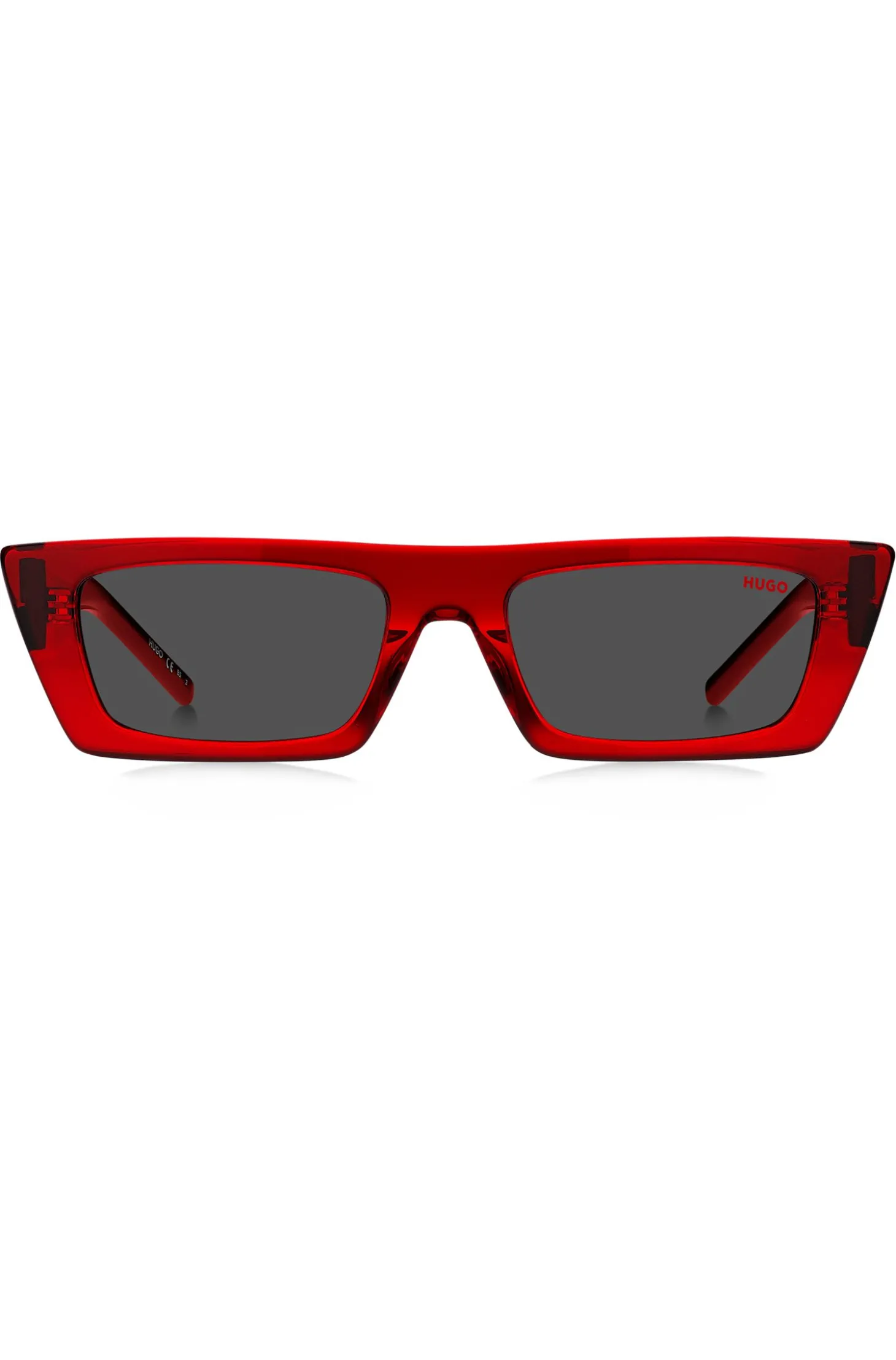 Sonnenbrille aus rotem Acetat mit 3D-Monogramm