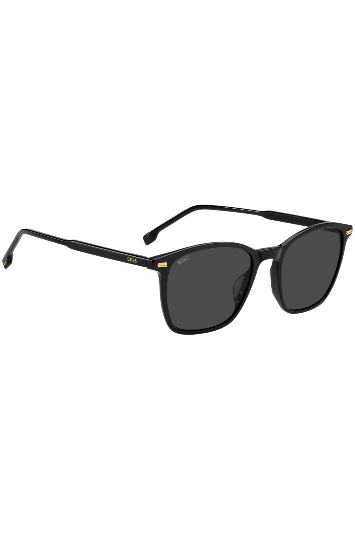 Sonnenbrille aus schwarzem Acetat mit Logo am Bügel