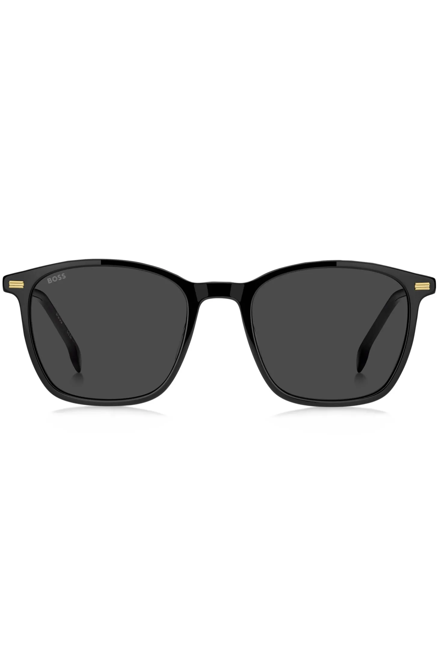 Sonnenbrille aus schwarzem Acetat mit Logo am Bügel
