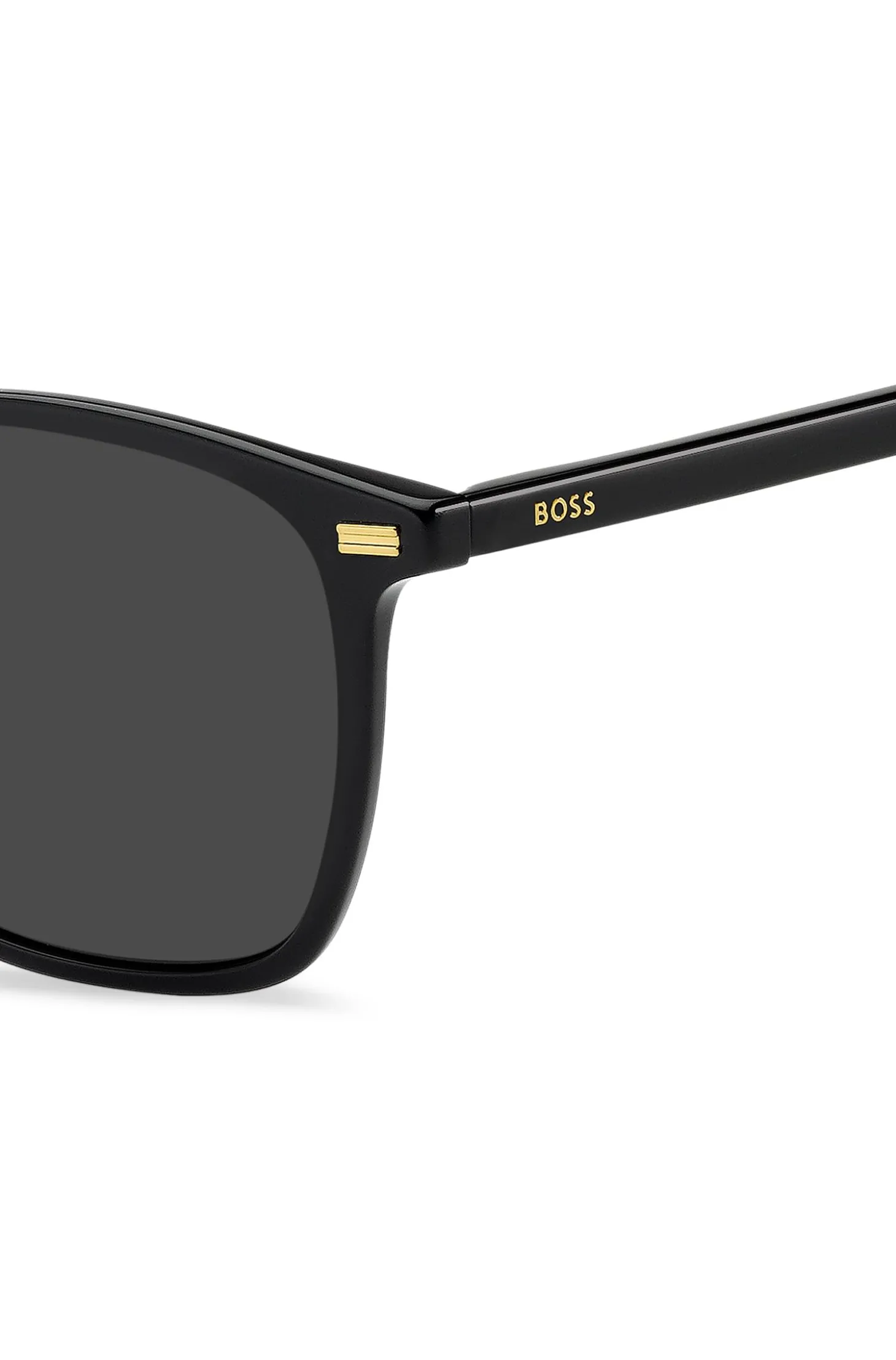 Sonnenbrille aus schwarzem Acetat mit Logo am Bügel
