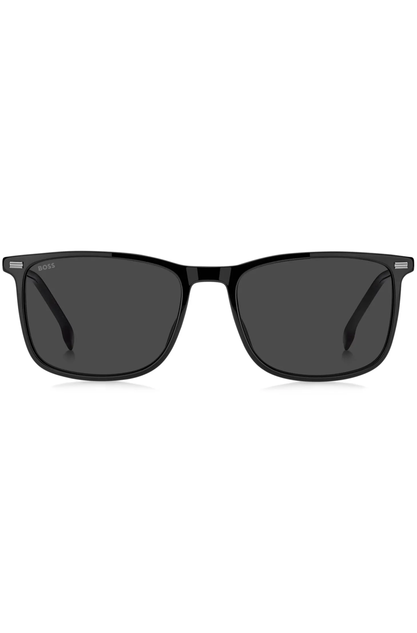 Sonnenbrille aus schwarzem Acetat mit Logo am Bügel