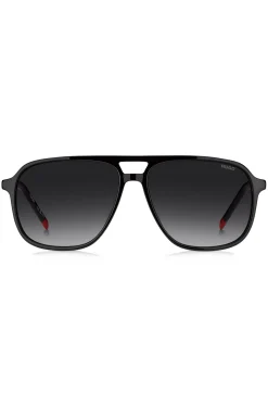Sonnenbrille aus schwarzem Acetat mit Doppelsteg