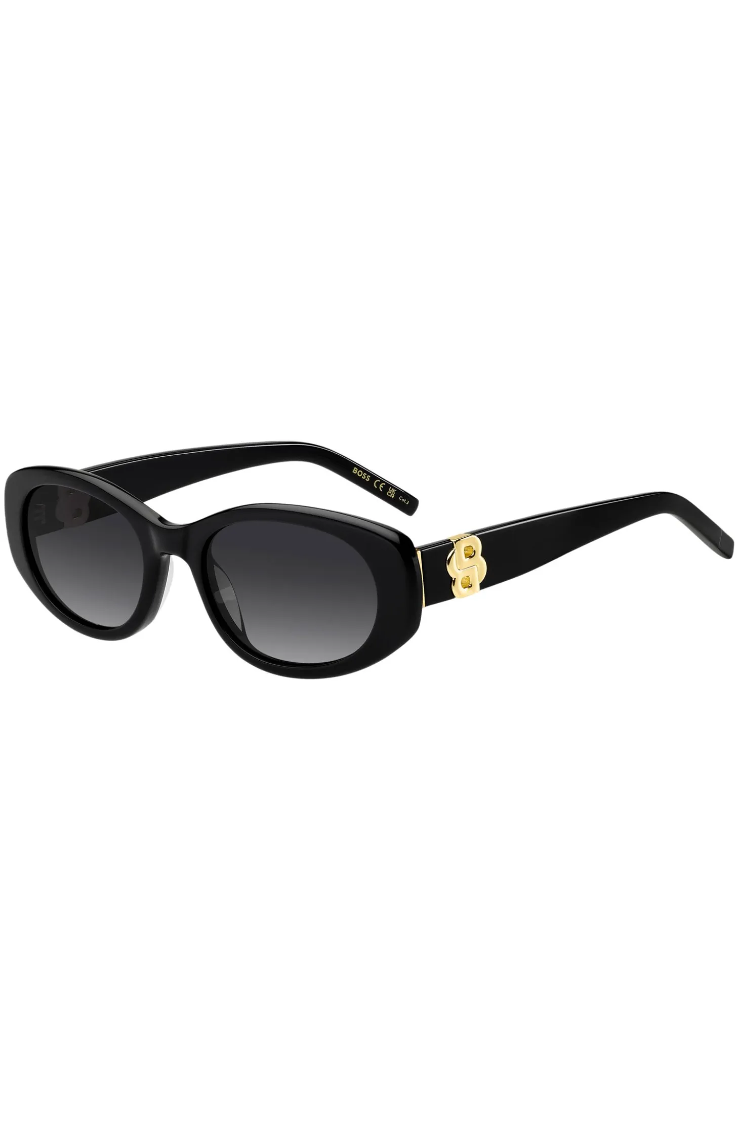 Sonnenbrille aus schwarzem Acetat mit Double-B-Monogramm