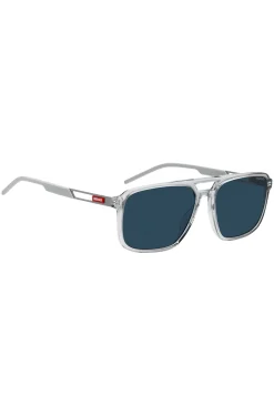Sonnenbrille aus transparentem Acetat mit Gummi-Logo