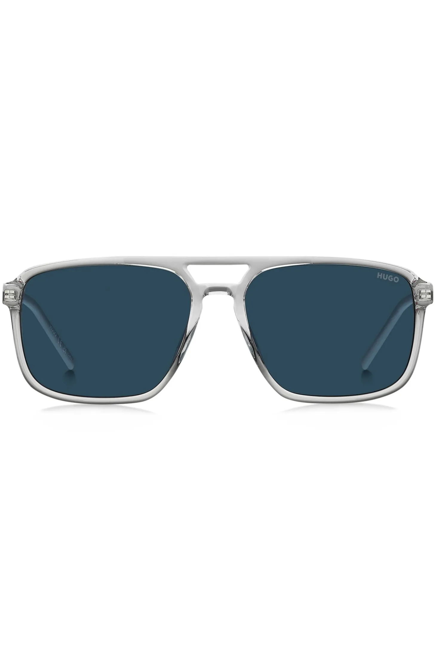 Sonnenbrille aus transparentem Acetat mit Gummi-Logo