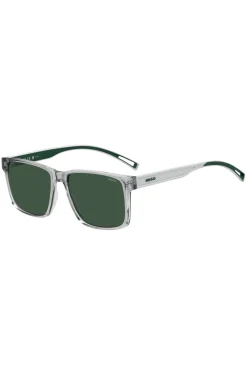 Sonnenbrille aus transparentem Acetat mit weißen und grünen Details
