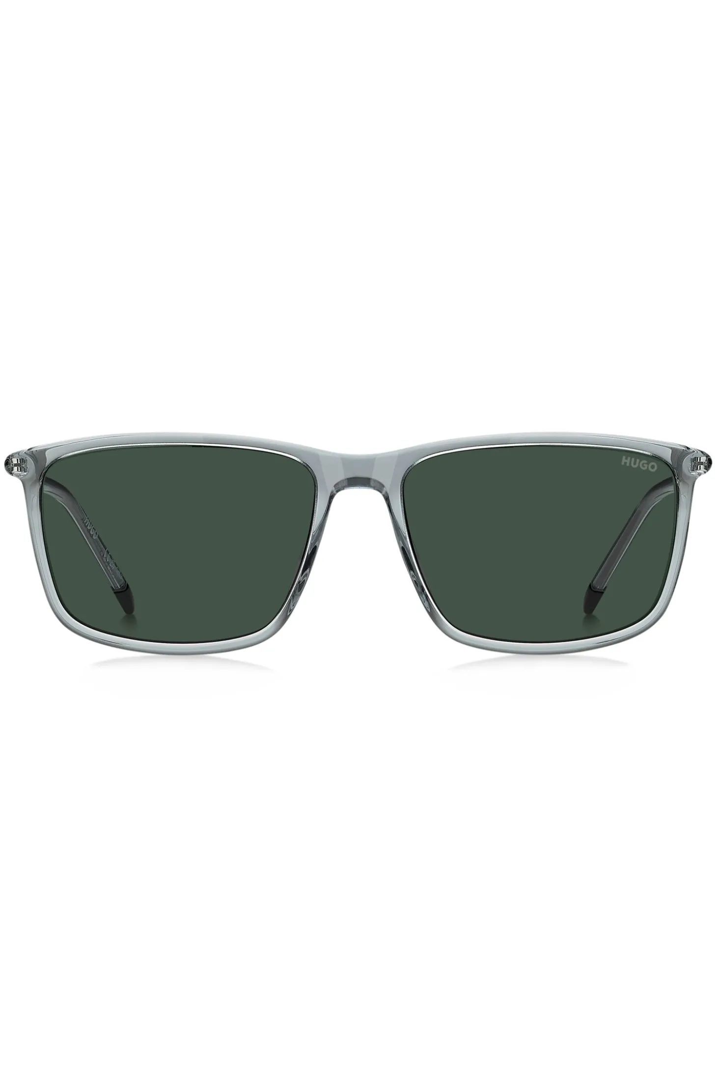 Sonnenbrille aus transparentem Acetat mit röhrenförmigen Bügeln