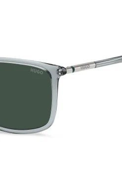 Sonnenbrille aus transparentem Acetat mit röhrenförmigen Bügeln