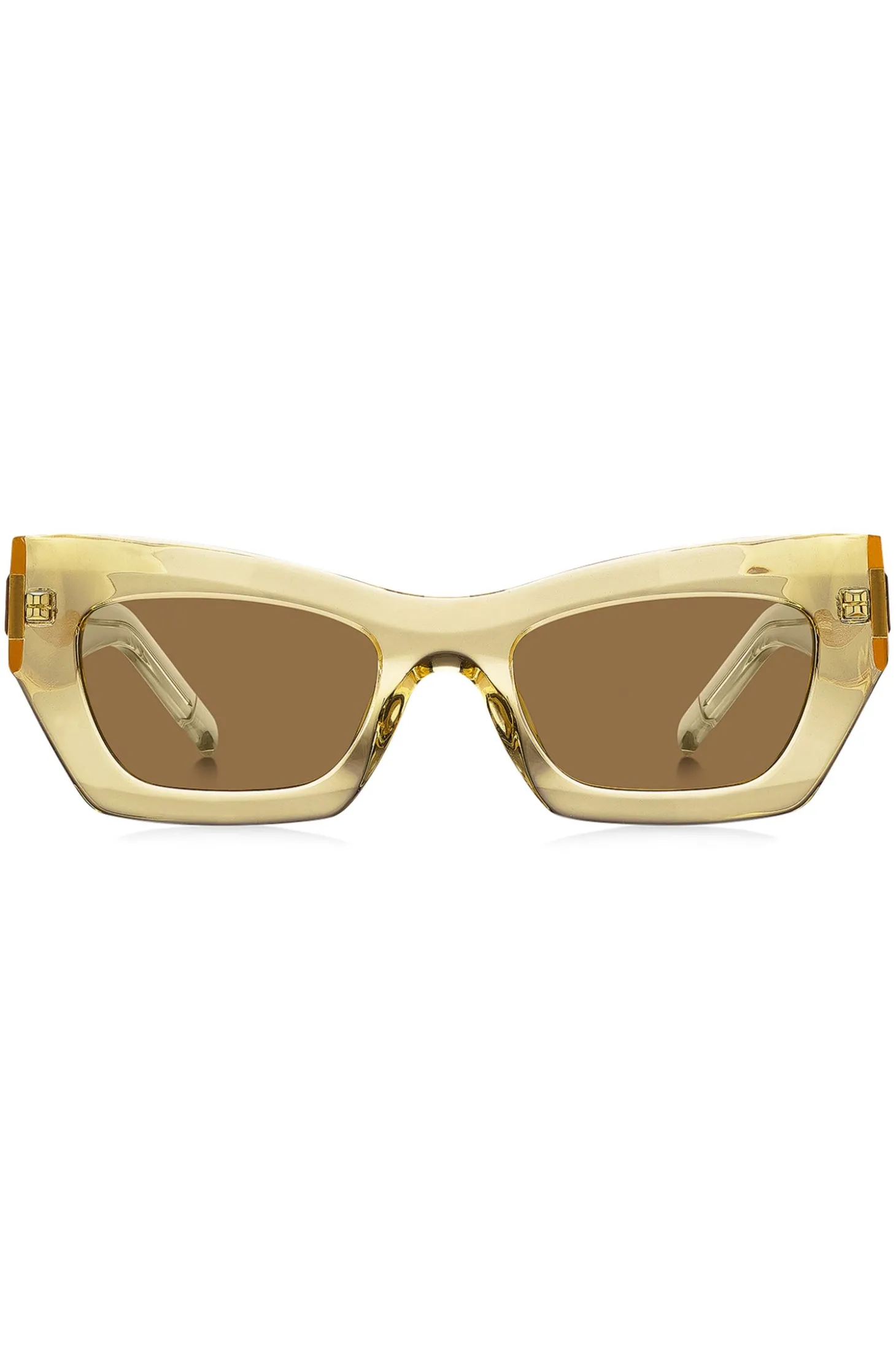 Sonnenbrille aus transparentem Acetat mit charakteristischen Metalldetails