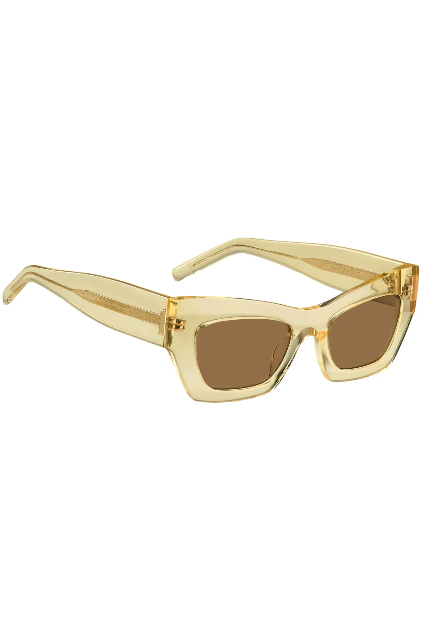 Sonnenbrille aus transparentem Acetat mit charakteristischen Metalldetails