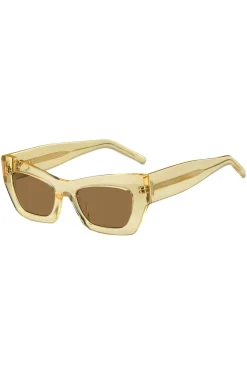 Sonnenbrille aus transparentem Acetat mit charakteristischen Metalldetails