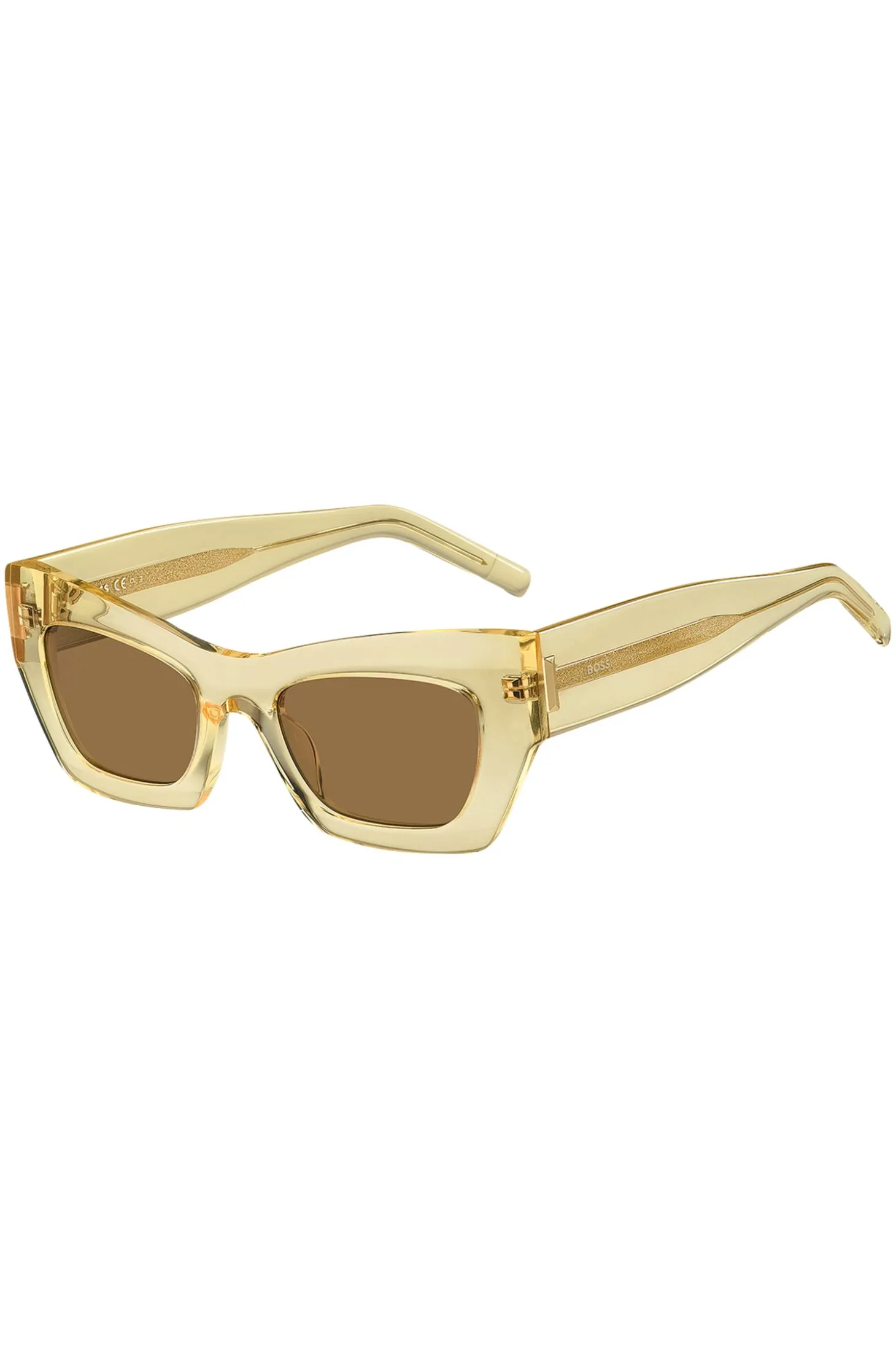 Sonnenbrille aus transparentem Acetat mit charakteristischen Metalldetails