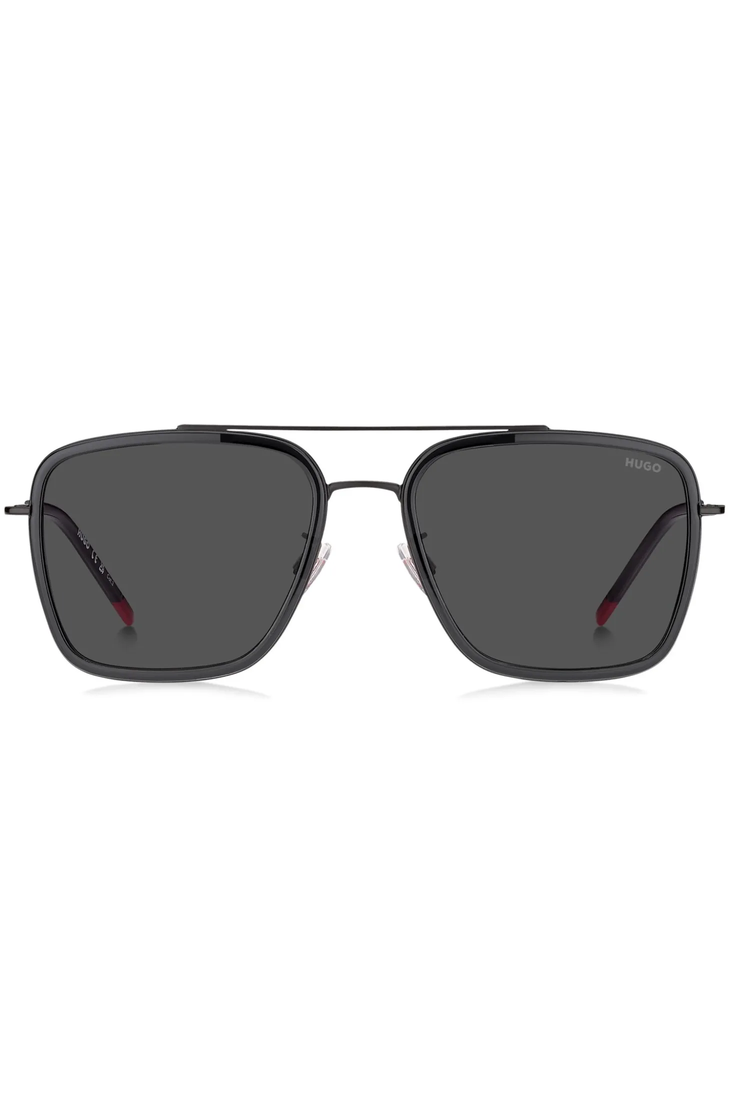 Sonnenbrille in Dunkelgrau mit Federscharnieren