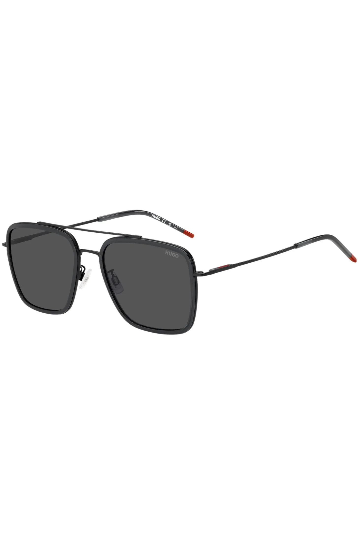 Sonnenbrille in Dunkelgrau mit Federscharnieren