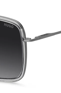 Sonnenbrille in Grau mit Doppelsteg